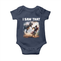 Funny Jesus Dinosaur Baby Onesie I Saw That Christan Meme - Wonder Print Shop