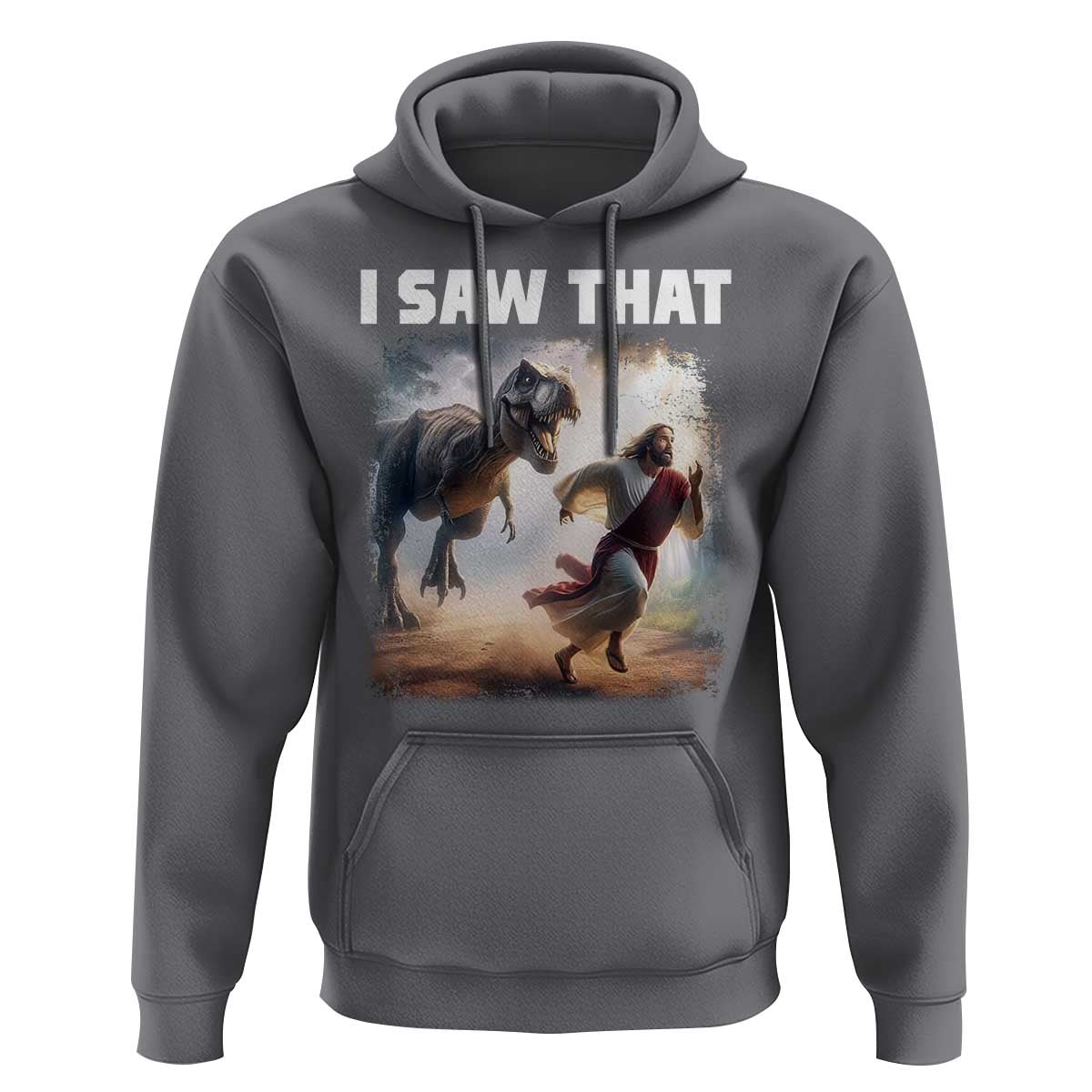 Funny Jesus Dinosaur Hoodie I Saw That Christan Meme - Wonder Print Shop