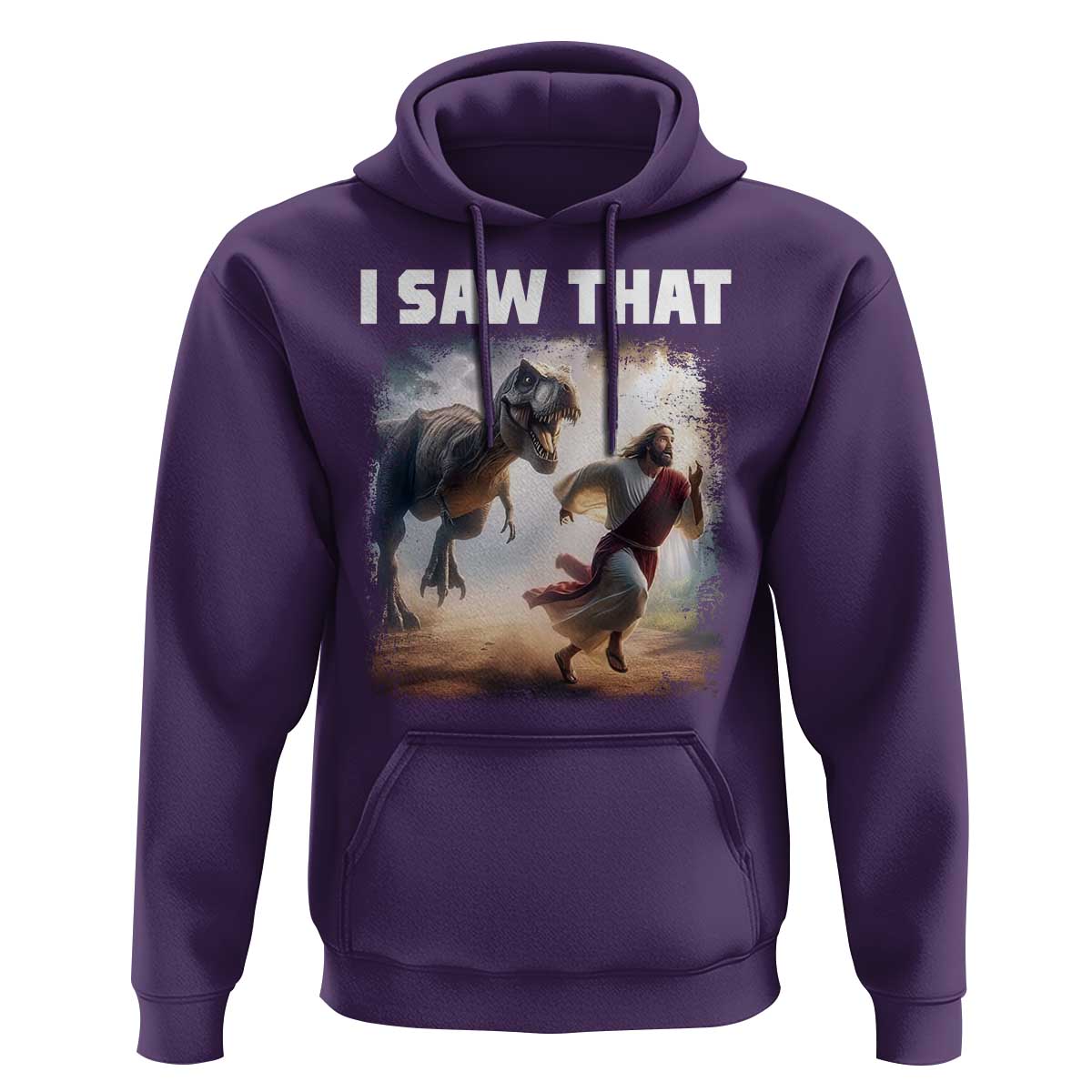 Funny Jesus Dinosaur Hoodie I Saw That Christan Meme - Wonder Print Shop