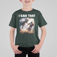 Funny Jesus Dinosaur T Shirt For Kid I Saw That Christan Meme - Wonder Print Shop