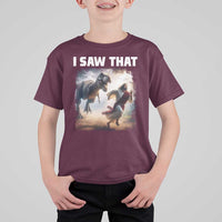 Funny Jesus Dinosaur T Shirt For Kid I Saw That Christan Meme - Wonder Print Shop