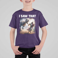 Funny Jesus Dinosaur T Shirt For Kid I Saw That Christan Meme - Wonder Print Shop