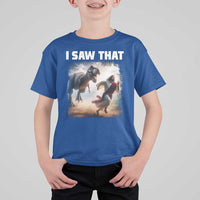 Funny Jesus Dinosaur T Shirt For Kid I Saw That Christan Meme - Wonder Print Shop