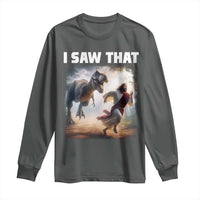 Funny Jesus Dinosaur Long Sleeve Shirt I Saw That Christan Meme - Wonder Print Shop