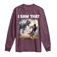 Funny Jesus Dinosaur Long Sleeve Shirt I Saw That Christan Meme - Wonder Print Shop