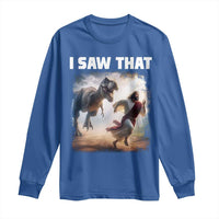 Funny Jesus Dinosaur Long Sleeve Shirt I Saw That Christan Meme - Wonder Print Shop