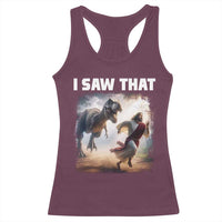 Funny Jesus Dinosaur Racerback Tank Top I Saw That Christan Meme - Wonder Print Shop