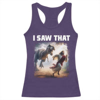 Funny Jesus Dinosaur Racerback Tank Top I Saw That Christan Meme - Wonder Print Shop