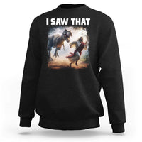 Funny Jesus Dinosaur Sweatshirt I Saw That Christan Meme - Wonder Print Shop