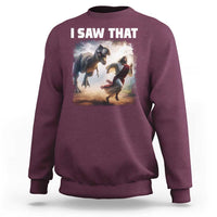 Funny Jesus Dinosaur Sweatshirt I Saw That Christan Meme - Wonder Print Shop