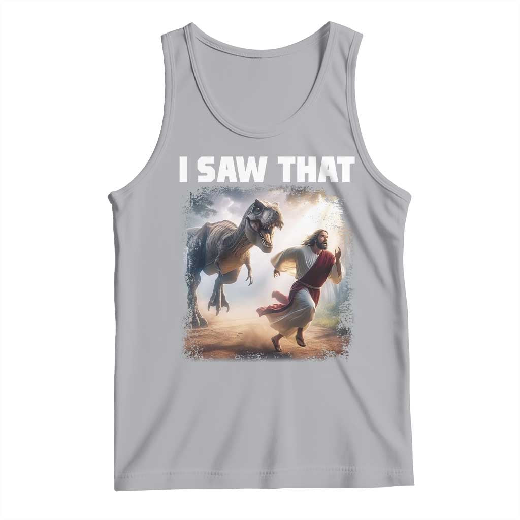 Funny Jesus Dinosaur Tank Top I Saw That Christan Meme - Wonder Print Shop