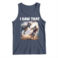 Funny Jesus Dinosaur Tank Top I Saw That Christan Meme - Wonder Print Shop