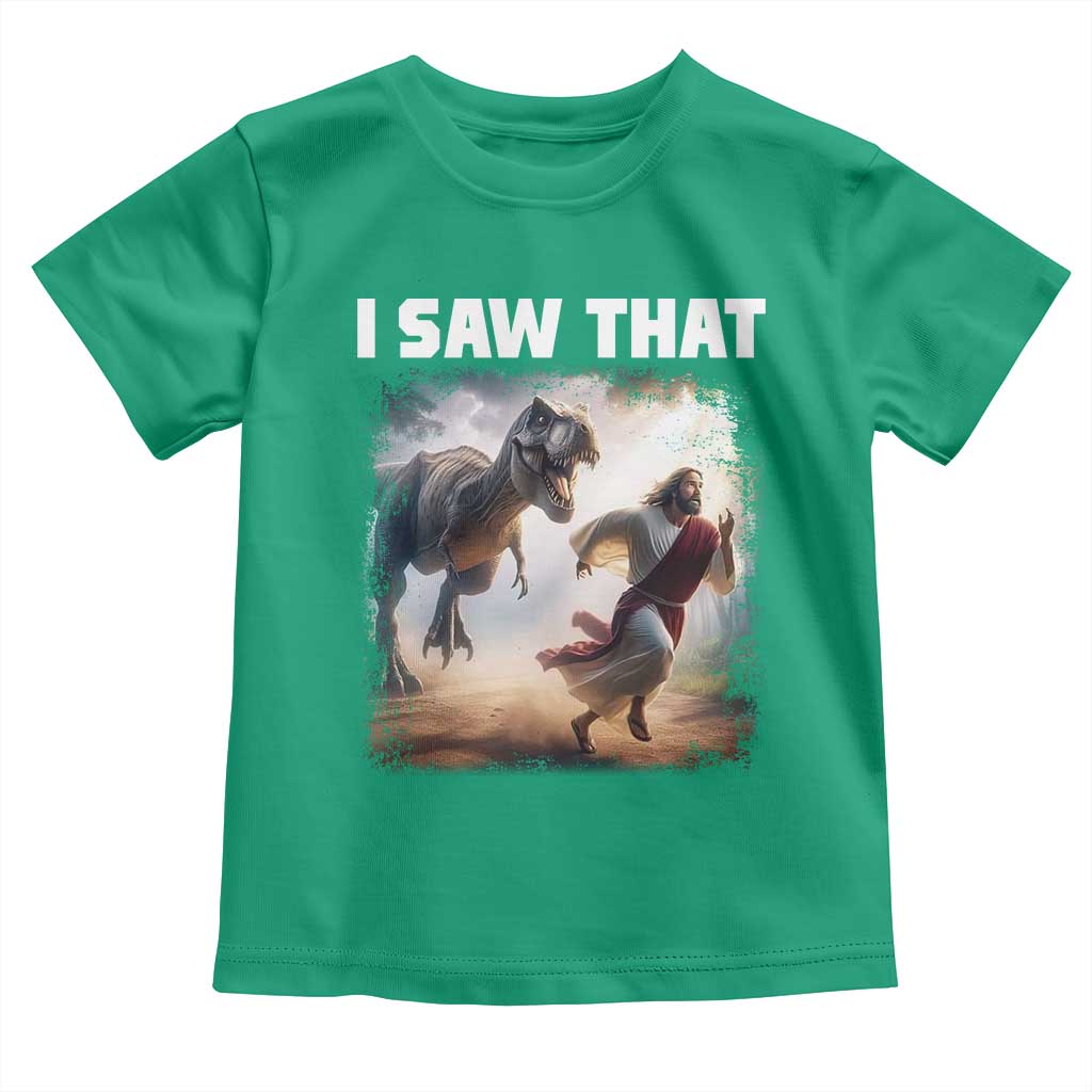 Funny Jesus Dinosaur Toddler T Shirt I Saw That Christan Meme - Wonder Print Shop