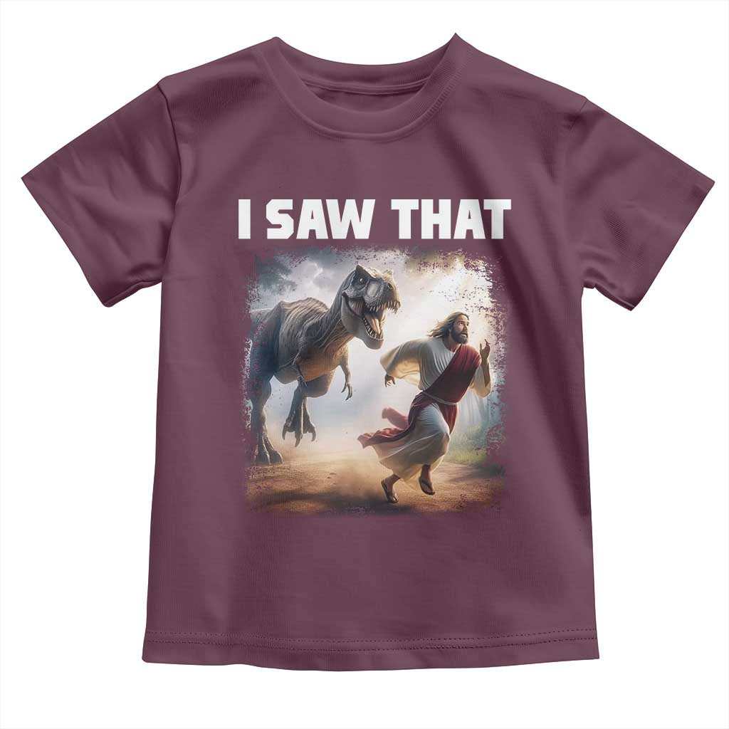 Funny Jesus Dinosaur Toddler T Shirt I Saw That Christan Meme - Wonder Print Shop