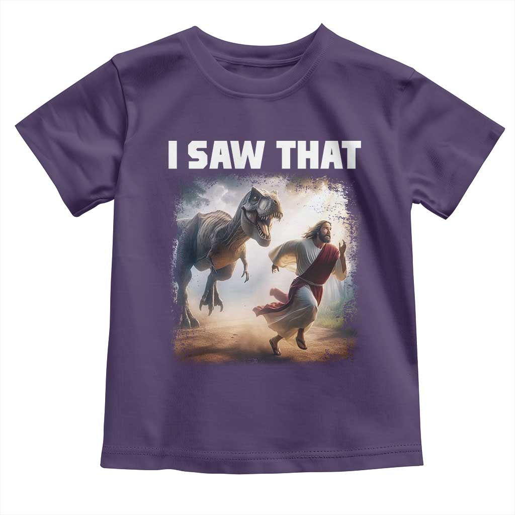Funny Jesus Dinosaur Toddler T Shirt I Saw That Christan Meme - Wonder Print Shop