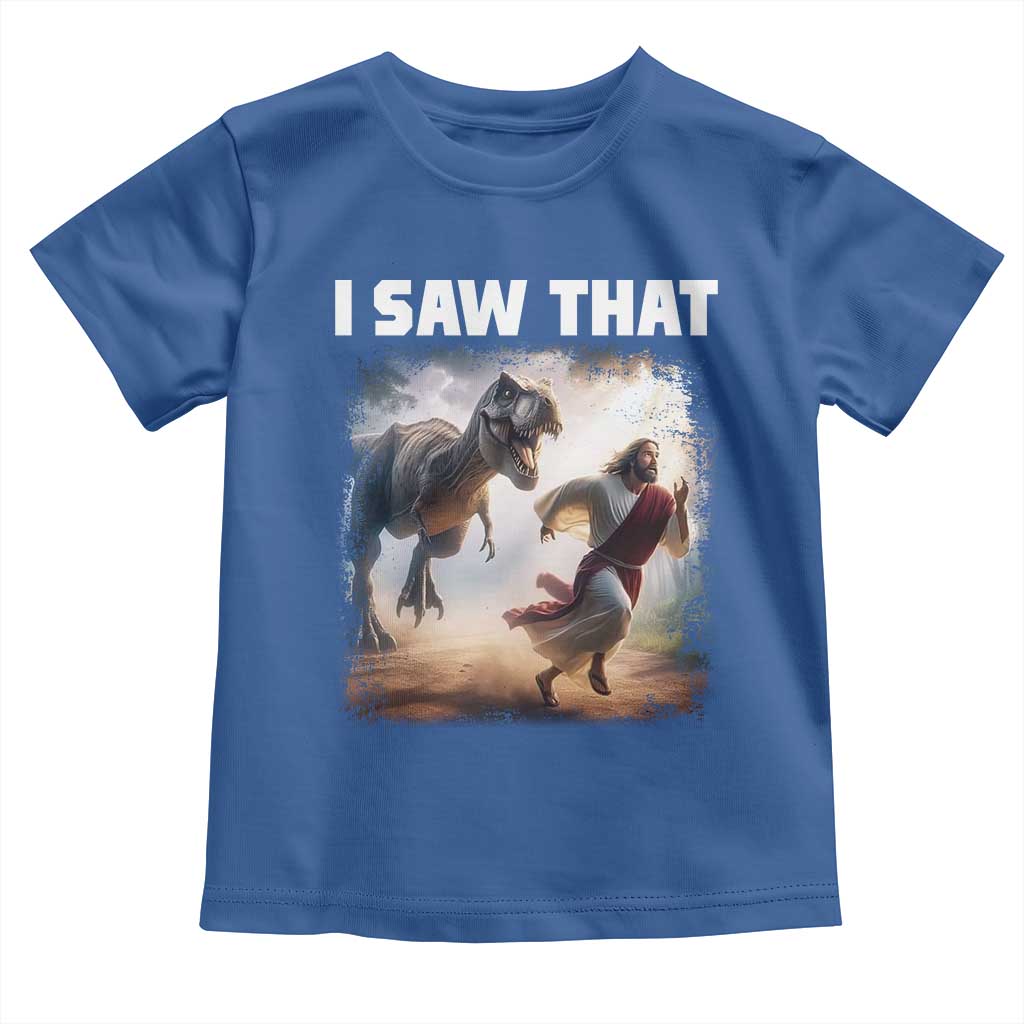 Funny Jesus Dinosaur Toddler T Shirt I Saw That Christan Meme - Wonder Print Shop
