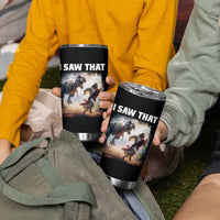 Funny Jesus Dinosaur Tumbler Cup I Saw That Christan Meme