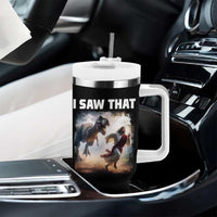 Funny Jesus Dinosaur Tumbler With Handle I Saw That Christan Meme