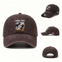 Funny Jesus Dinosaur Washed Cotton Baseball Cap I Saw That Christan Meme