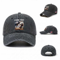 Funny Jesus Dinosaur Washed Cotton Baseball Cap I Saw That Christan Meme