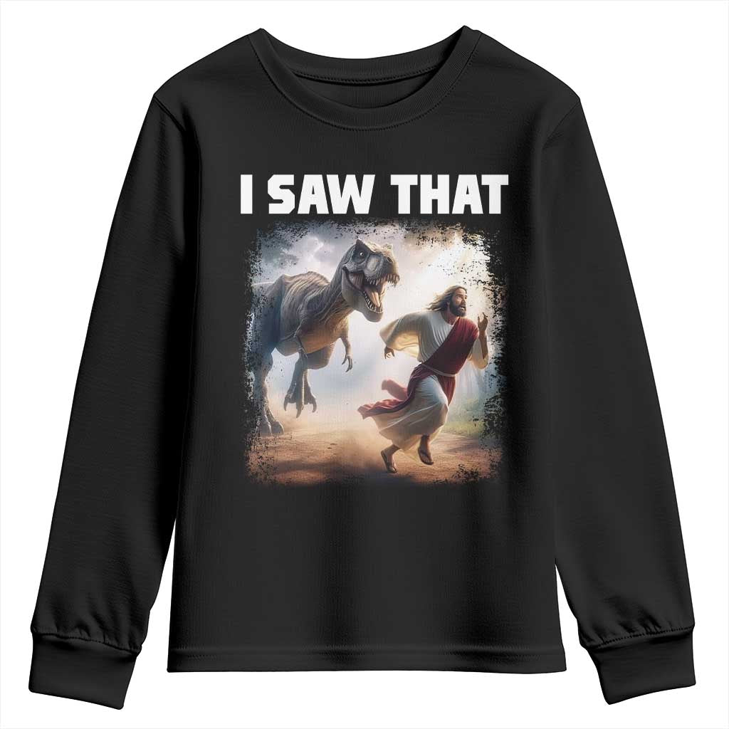 Funny Jesus Dinosaur Youth Sweatshirt I Saw That Christan Meme - Wonder Print Shop