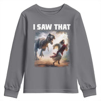 Funny Jesus Dinosaur Youth Sweatshirt I Saw That Christan Meme - Wonder Print Shop