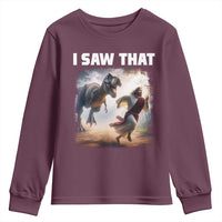 Funny Jesus Dinosaur Youth Sweatshirt I Saw That Christan Meme - Wonder Print Shop