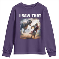Funny Jesus Dinosaur Youth Sweatshirt I Saw That Christan Meme - Wonder Print Shop