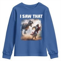 Funny Jesus Dinosaur Youth Sweatshirt I Saw That Christan Meme - Wonder Print Shop