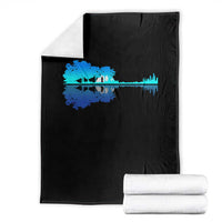 Guitar Lake Shadow Throw Blanket Acoustic Guitarist Musician Nature Lover - Wonder Print Shop