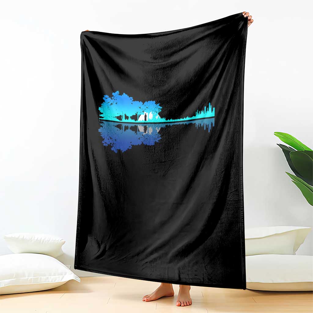 Guitar Lake Shadow Throw Blanket Acoustic Guitarist Musician Nature Lover - Wonder Print Shop
