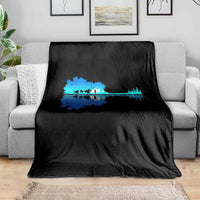Guitar Lake Shadow Throw Blanket Acoustic Guitarist Musician Nature Lover - Wonder Print Shop