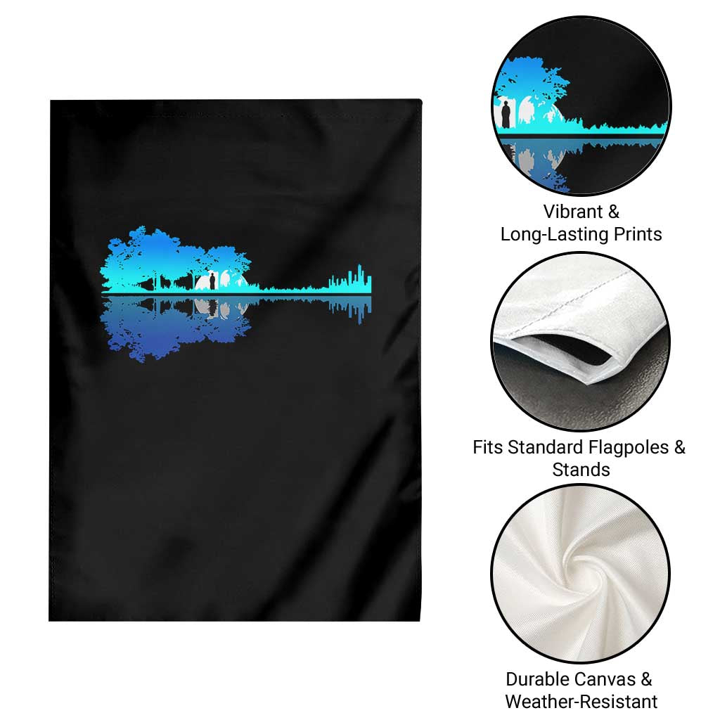 Guitar Lake Shadow Garden Flag Acoustic Guitarist Musician Nature Lover - Wonder Print Shop