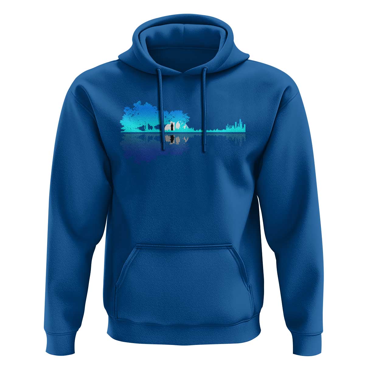 Guitar Lake Shadow Hoodie Acoustic Guitarist Musician Nature Lover - Wonder Print Shop