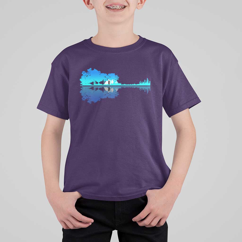 Guitar Lake Shadow T Shirt For Kid Acoustic Guitarist Musician Nature Lover - Wonder Print Shop