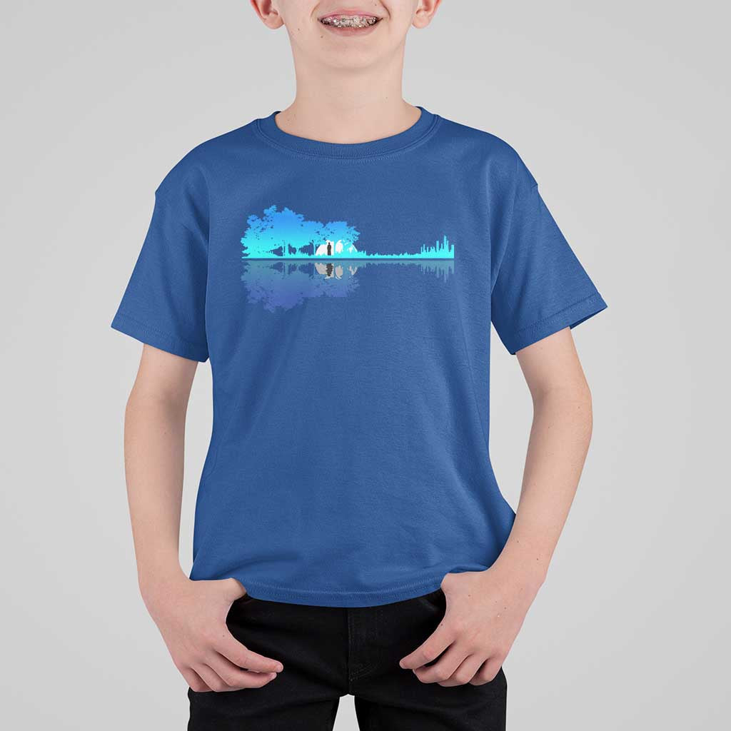Guitar Lake Shadow T Shirt For Kid Acoustic Guitarist Musician Nature Lover - Wonder Print Shop