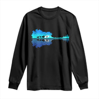 Guitar Lake Shadow Long Sleeve Shirt Acoustic Guitarist Musician Nature Lover - Wonder Print Shop