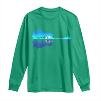 Guitar Lake Shadow Long Sleeve Shirt Acoustic Guitarist Musician Nature Lover - Wonder Print Shop