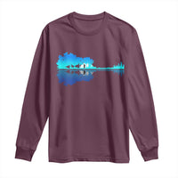 Guitar Lake Shadow Long Sleeve Shirt Acoustic Guitarist Musician Nature Lover - Wonder Print Shop