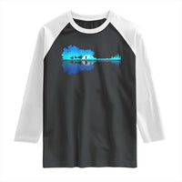 Guitar Lake Shadow Raglan Shirt Acoustic Guitarist Musician Nature Lover - Wonder Print Shop