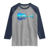 Guitar Lake Shadow Raglan Shirt Acoustic Guitarist Musician Nature Lover - Wonder Print Shop