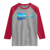 Guitar Lake Shadow Raglan Shirt Acoustic Guitarist Musician Nature Lover - Wonder Print Shop
