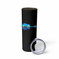Guitar Lake Shadow Skinny Tumbler Acoustic Guitarist Musician Nature Lover