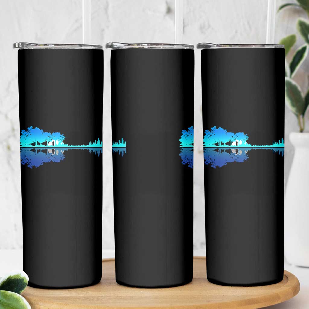 Guitar Lake Shadow Skinny Tumbler Acoustic Guitarist Musician Nature Lover