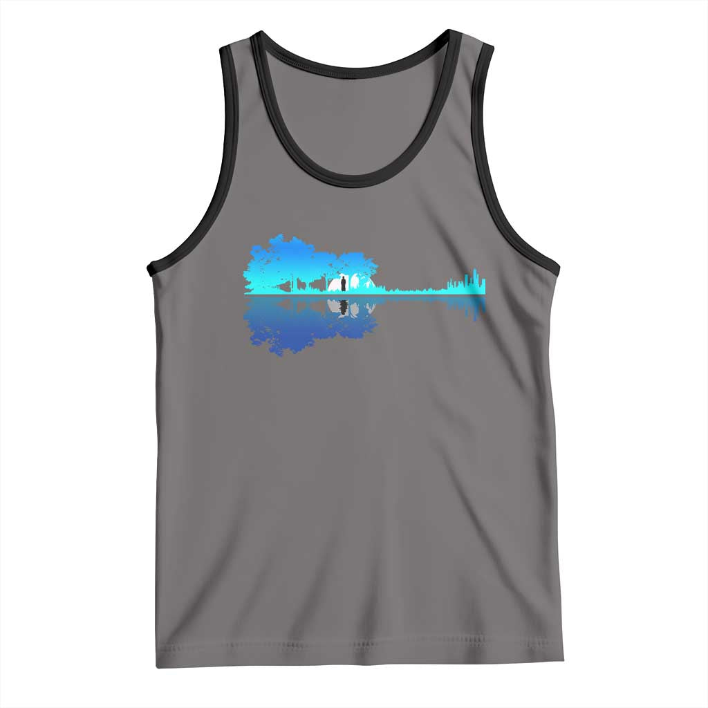 Guitar Lake Shadow Tank Top Acoustic Guitarist Musician Nature Lover - Wonder Print Shop