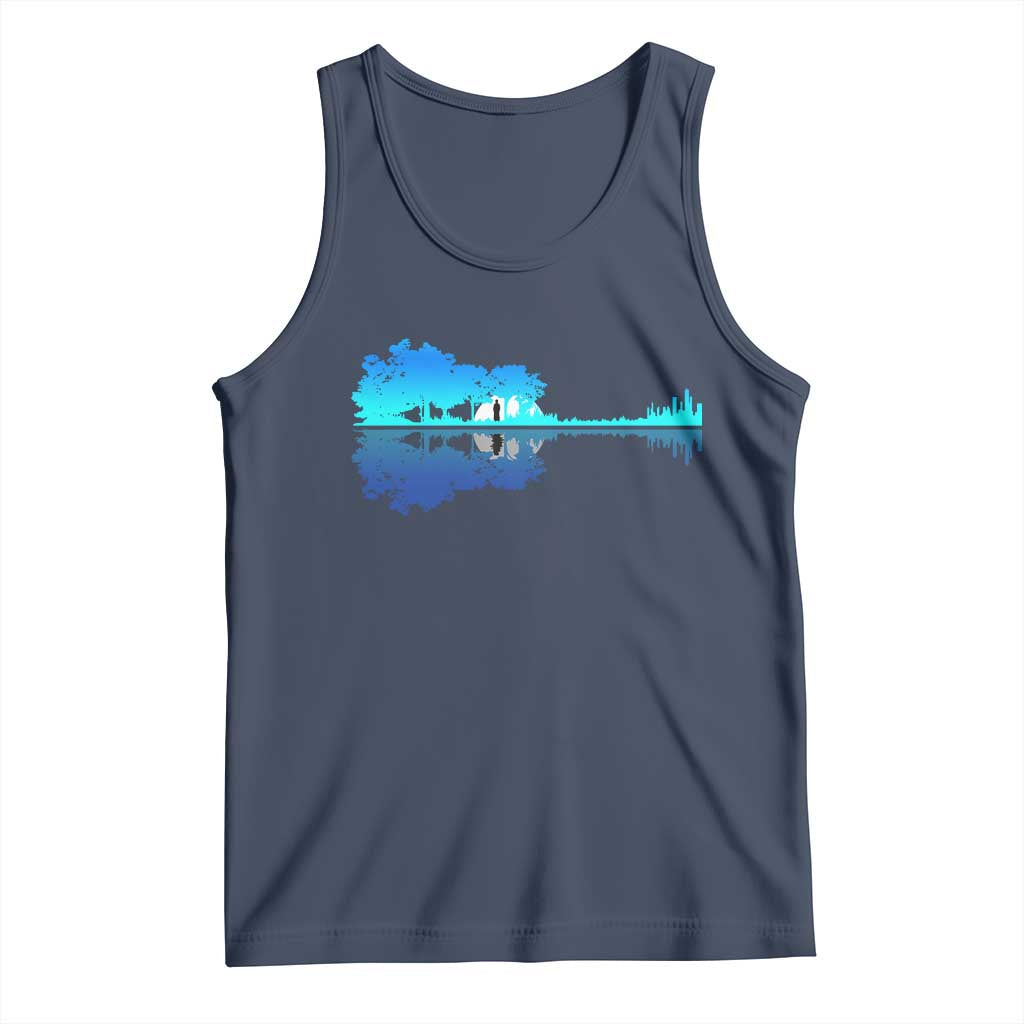 Guitar Lake Shadow Tank Top Acoustic Guitarist Musician Nature Lover - Wonder Print Shop