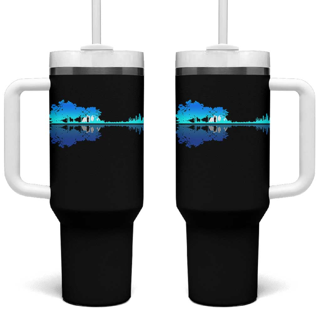 Guitar Lake Shadow Tumbler With Handle Acoustic Guitarist Musician Nature Lover