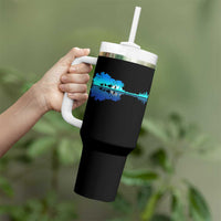 Guitar Lake Shadow Tumbler With Handle Acoustic Guitarist Musician Nature Lover