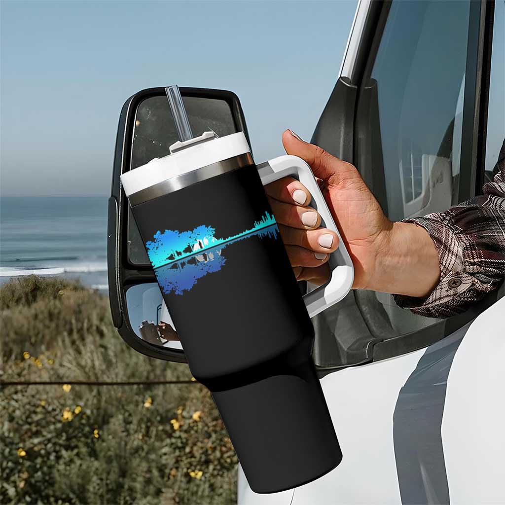 Guitar Lake Shadow Tumbler With Handle Acoustic Guitarist Musician Nature Lover