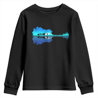 Guitar Lake Shadow Youth Sweatshirt Acoustic Guitarist Musician Nature Lover - Wonder Print Shop